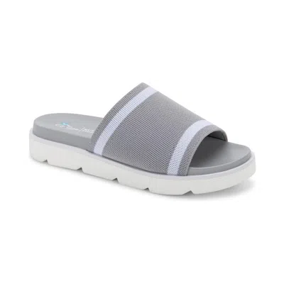 Aqua College Katlina Womens Slide On Open Toe Pool Slides In Multi