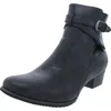 Aqua College Laura Womens Zipper Round Toe Ankle Boots In Black