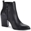 Aqua College Remi Womens Leather Pointed Toe Ankle Boots In Black