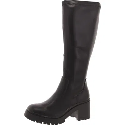 Aqua College Ria Womens Leather Pull On Knee-high Boots In Black