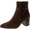 Aqua College Tatum Womens Suede Block Heel Ankle Boots In Brown