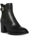 Aqua College Triston Womens Block Heel Pointed Toe Ankle Boots In Black