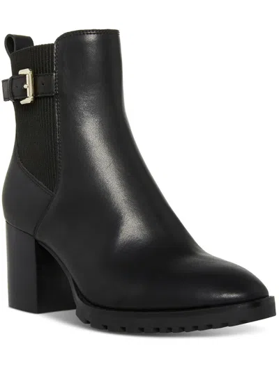 Aqua College Triston Womens Block Heel Pointed Toe Ankle Boots In Black