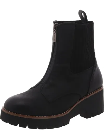 Aqua College Womens Zipper Round Toe Ankle Boots In Black