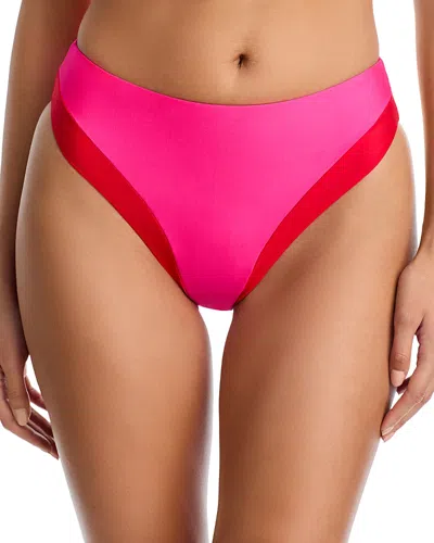 Aqua Color Blocked Bikini Bottom - Exclusive In Pink