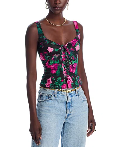 Aqua Corset Top - Exclusive In Black/pink