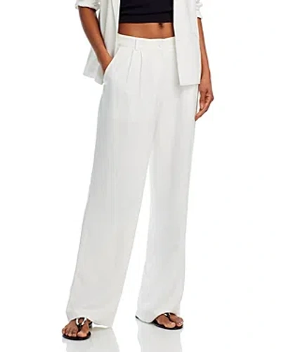 Aqua Cotton And Linen Wide Leg Trousers - 100% Exclusive In White