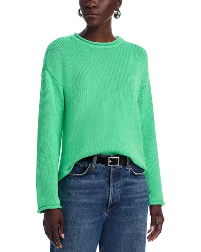 Aqua Cotton Roll Neck Sweater - Exclusive In Margarita