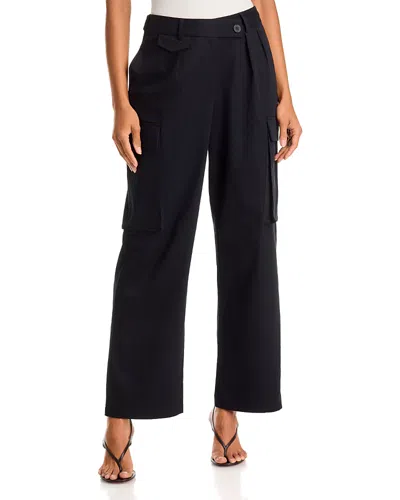Aqua Cotton Stretch Cargo Pants - Exclusive In Black