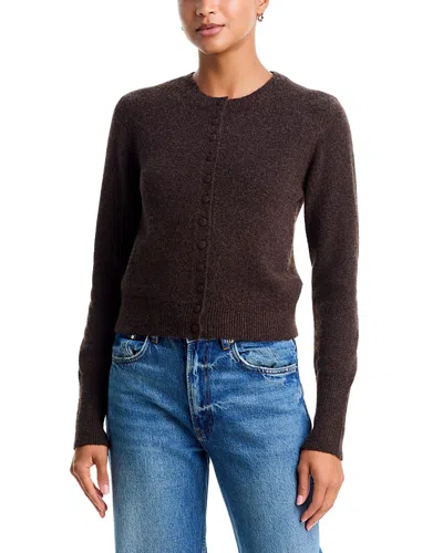 Aqua Crewneck Cardigan In Brown