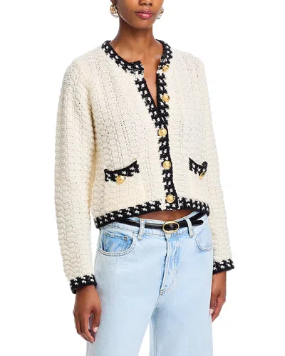 Aqua Crewneck Cardigan Sweater - Exclusive In Ivory/multi