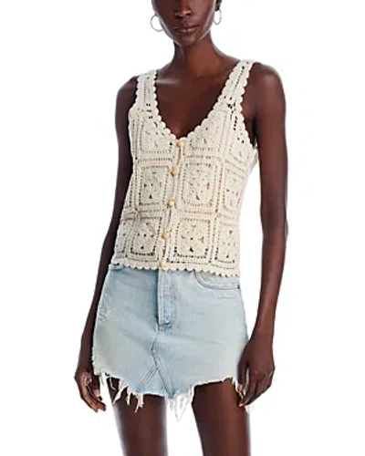 Aqua Crochet Button Front Tank Top - 100% Exclusive In Natural