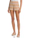 Aqua Crochet Knit Shorts - Exclusive In Neutral