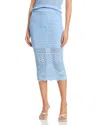 Aqua Crochet Midi Skirt - Exclusive In Sky Blue