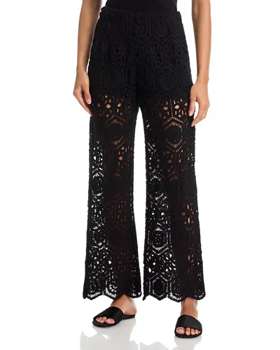 Aqua Crochet Pants - Exclusive In Black