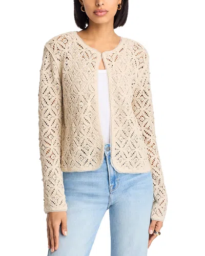 Aqua Crochet Rhinestone Cardigan - Exclusive In Natural