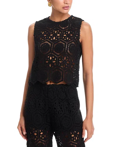 Aqua Crochet Tank Top - Exclusive In Black