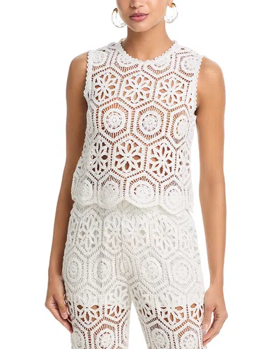 Aqua Crochet Tank Top - Exclusive In White