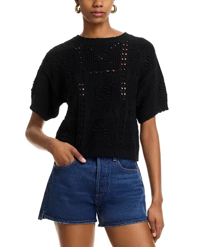 Aqua Crochet Tee - Exclusive In Black