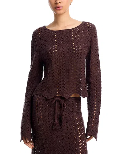 Aqua Crochet Top - Exclusive In Brown