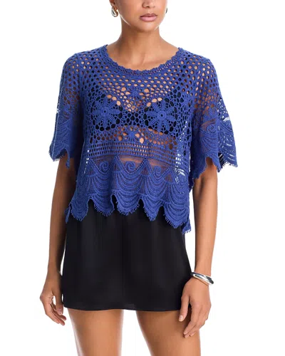 Aqua Crochet Top - Exclusive In Blue