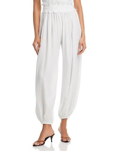 Aqua Crochet Waist Balloon Pants - Exclusive In White