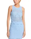 Aqua Crocheted Tank Top - Exclusive In Sky Blue