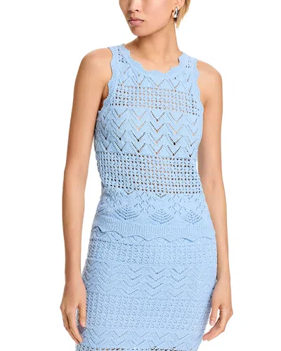 Aqua Crocheted Tank Top - Exclusive In Sky Blue