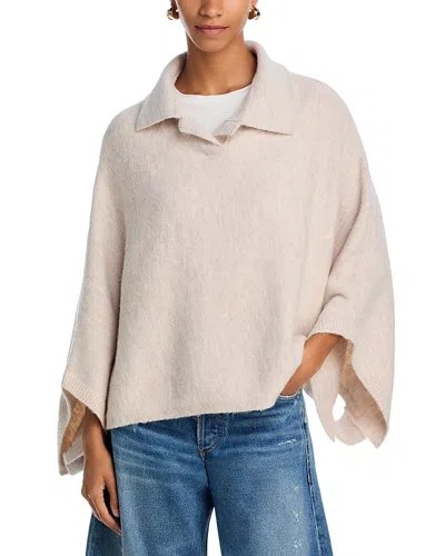 Aqua Crop Collar Cozy Poncho - Exclusive In Cream