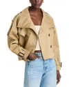 Aqua Crop Trench Coat - Exclusive In Khaki