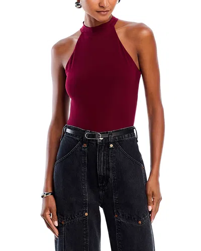 Aqua Cropped Halter Top - Exclusive In Burgundy
