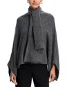 Aqua Cropped Poncho W/ Scarf - Exclusive In Gray