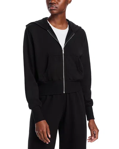 Aqua Cropped Zipper Hoodie - Exclusive In Black