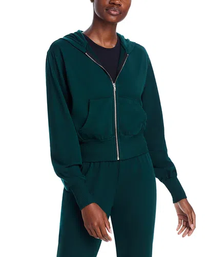 Aqua Cropped Zipper Hoodie - Exclusive In Evergreen