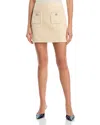 Aqua Crystal Button Sweater Skirt - Exclusive In Neutral