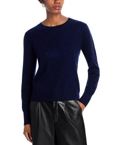 Aqua Crystal Cashmere Crewneck Sweater - Exclusive In Blue