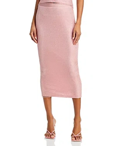 Aqua Crystal Embellished Mesh Midi Skirt - 100% Exclusive In Pink