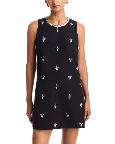 Aqua Crystal Embellished Mini Dress - Exclusive In Black