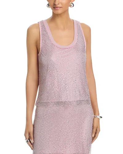 Aqua Crystal Mesh Top - Exclusive In Pink