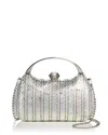 Aqua Crystal Minaudiere Clutch - Exclusive In Silver/gold
