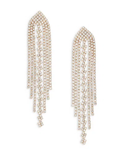 Aqua Crystal Tassel Earrings - Exclusive In Gold