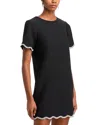 Aqua Crystal Trim Mini Dress - Exclusive In Black