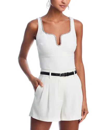 Aqua Crystal Trim Top - Exclusive In Ivory