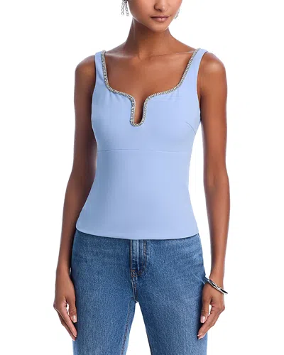 Aqua Crystal Trim Top - Exclusive In Sky Blue