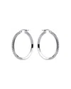Aqua Cubic Zirconia Channel Set Hoop Earrings In Sterling Silver - Exclusive In Silver