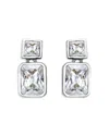 Aqua Cubic Zirconia Drop Earrings In Sterling Silver Or 18k Yellow Gold Plated Sterling Silver, 0.6l - Ex In Metallic