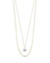 Aqua Cubic Zirconia Evil Eye Layered Necklace, 18-20 - Exclusive In Gold/blue