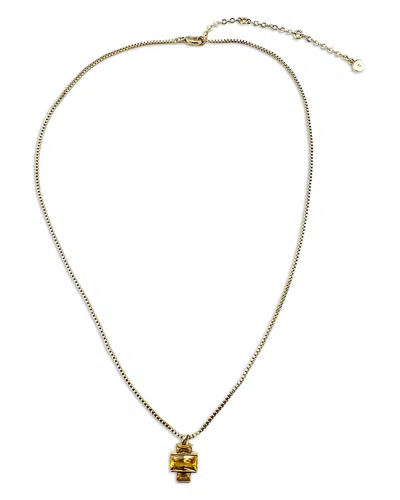 Aqua Cubic Zirconia Geometric Pendant Necklace, 17-20 - Exclusive In Gold