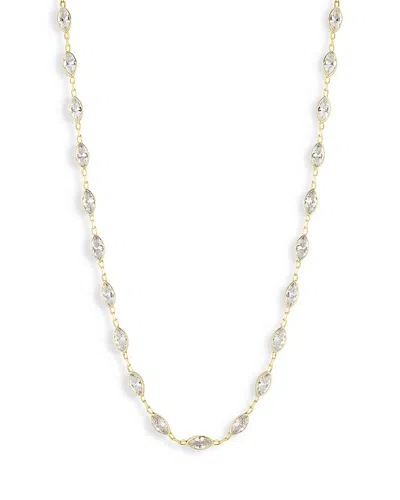 Aqua Cubic Zirconia Marquis Choker Necklace, 12-15 - Exclusive In Gold