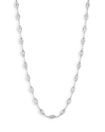 Aqua Cubic Zirconia Marquis Choker Necklace, 12-15 - Exclusive In Silver